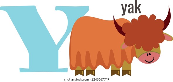 Y letter icon. Yak animal alpabet symbol