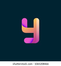 Y Letter Initial Colorful typo logo vector icon illustration