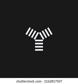Y letter initial logo in stripes style.