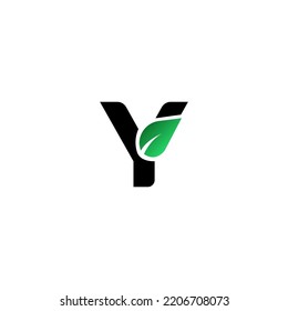Y letter leaf logo Design Template Vector Graphic Branding Element.