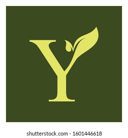 Y Letter With Leaf Logo  Organic Tree Logo