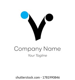 Y letter line logo design. Linear creative minimal monochrome monogram symbol. Universal elegant vector sign design. Premium business logotype. Graphic alphabet symbol for your business identity