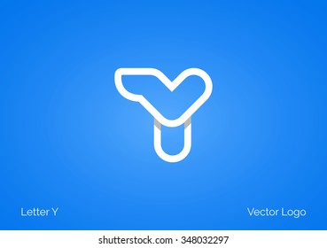 Y Letter Linear Flat Minimal Alphabet typo logo icon