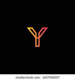 Y-Brief. Logo der Linien. Y Monogramm.