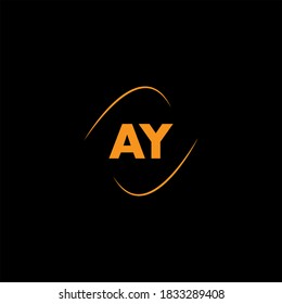 Abstraktes Design eines Y-Buchstaben-Logos auf schwarzem Hintergrund, ein Monogramm