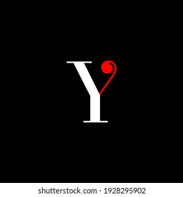 Y letter logo abstract design on black color background. y alphabet