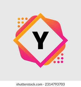 Y Letter Logo abstract geometric design vector template Logotype icon Digital Technology style.