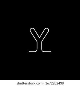 Y letter logo with black background.The letter icon.The white letter design.