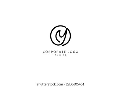 Y letter logo in black color. Initial logo concept vector with minimalist shape. Usable for company or corporate logo.