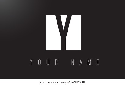 Y Letter Logo With Black and White Letters Negative Space Design.