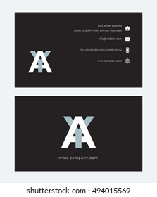 Y & A Letter logo, with Business card Template

