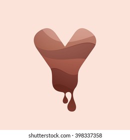 Y letter logo. Chocolate style. Typeface, vector design template elements for your application or corporate identity.