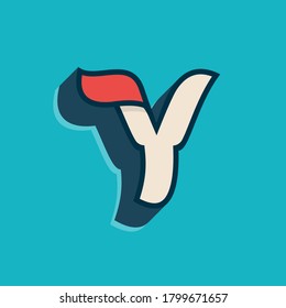 Y letter logo in classic sport style. This script font is perfect for a sportswear advertising, champions art, college team identity, etc.