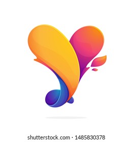Y letter logo consisting of fire flames. Font style, vector design template elements for your application or corporate identity.