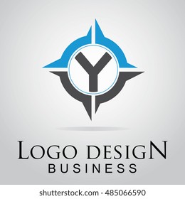 Y letter logo in the cool circle. Vector design template for your business