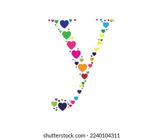 y letter logo creative design vector 
template in heart design