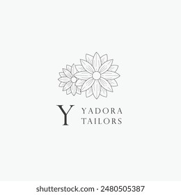 Y letter logo with a creative floral concept for company business beauty real estate premium vector