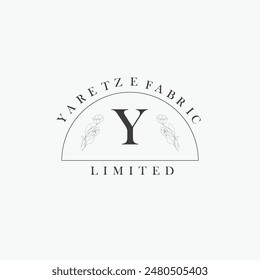 Y letter logo with a creative floral concept for company business beauty real estate premium vector