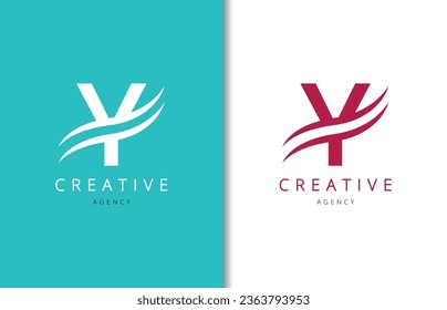 Y Letter Logo Design with Background and Creative company logo. Modern Lettering Fashion Design. Vector illustration
