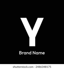 Y Letter Logo Design. Black Background.