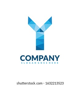Y Letter Logo Design . Creative Vector Y icon with triangle creative concept.