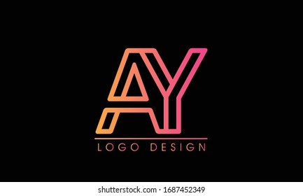 A Y Letter Logo Design. Creative Modern AY Letters Icon Illustration.
