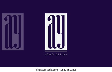 A Y Letter Logo Design. Creative Modern AY Letters Icon Illustration.
