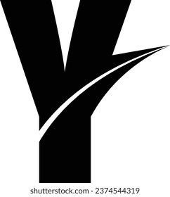 Y letter logo design element in black colour