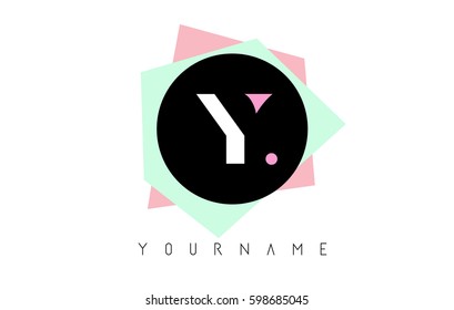 Y  Letter Logo Design with Geometric Pastel Colored Shapes.