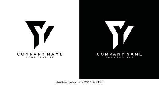 Y Buchstaben Logo Design Vorlage Vektor. schwarz-weißer Hintergrund