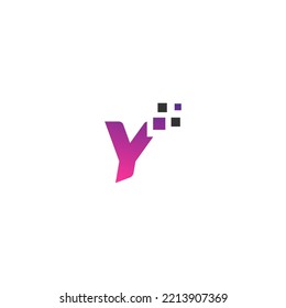 Y letter logo design template elements. Modern abstract digital alphabet letter logo. Vector illustration.Technology logo.