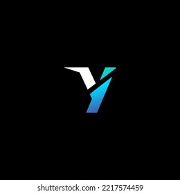 Y letter logo design template elements. Modern abstract digital alphabet letter logo. Vector illustration.