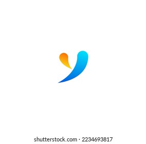 Elementos de plantilla de diseño de logotipo de letras Y. Logo de la letra digital abstracta moderna. Ilustración del vector.Logo Y colorido. 