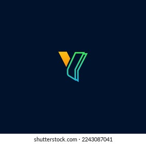 Y letter logo design template elements. Modern abstract digital alphabet letter logo. Vector illustration.