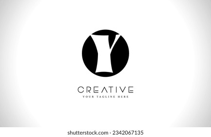 Plantilla de diseño de logotipo de letra Y con forma de círculo