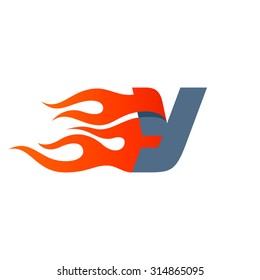 Y letter logo design template. Fast fire speed vector unusual letter. Vector design template elements for your application or company.