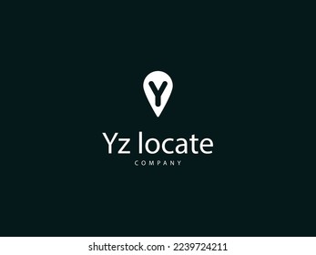 Y letter logo design, Y type logo with location concept, unique letter Y logo design template 