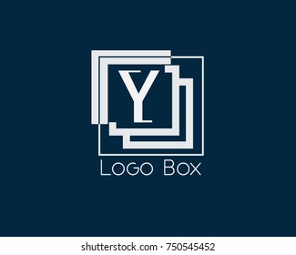 Y Letter Logo Design Vector With Box