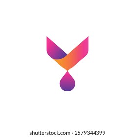 y letter logo with drop icon -  drop logo - modern y logo