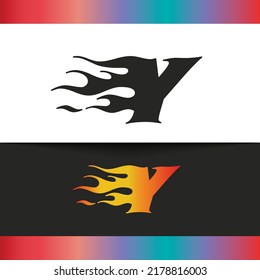 Logo de la letra Y, diseño del logo de las llamas del fuego.