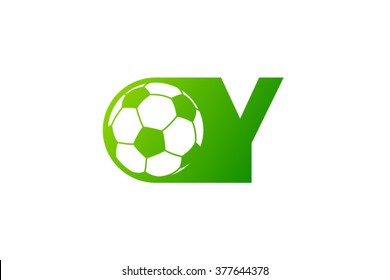 Y letter logo, football ball logo design.