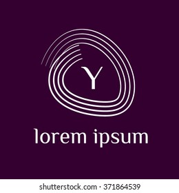 Y letter logo with a free drawn border - vector (sign, symbol, icon, border)