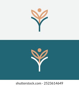 Y Letter Logo Green Leaf Plant Nature Farm Business Company Vector Logo Design
