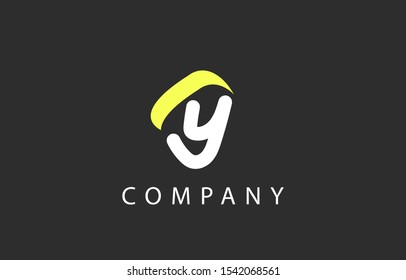Y Letter Logo. Hand drawn letter Design with dark grey background for your business