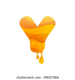 Y letter logo. Honey style. Typeface, vector design template elements for your application or corporate identity.