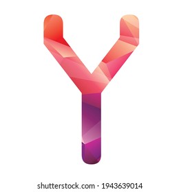 Y Letter Logo Icon Colorful Abstract Mosaic Pattern Design template Element in uppercase, abstract art alphabet letter y logo with two triangles