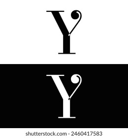 Y letter logo, Letter Y logo, Y letter icon Design black background. Luxury Y letter 