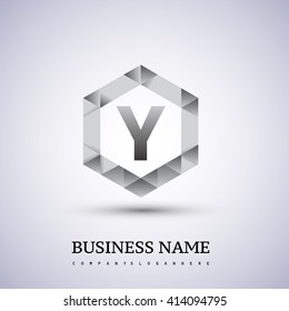 Y Letter logo icon design template elements on hexagonal.