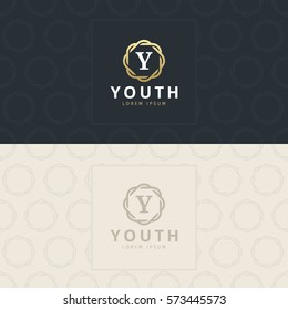 Y Letter Logo, Icon with pattern. vector element