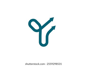 Y letter logo initial modern design vector grow Letter Y logo design in a moden geometric style with cut out slash and lines. Vector